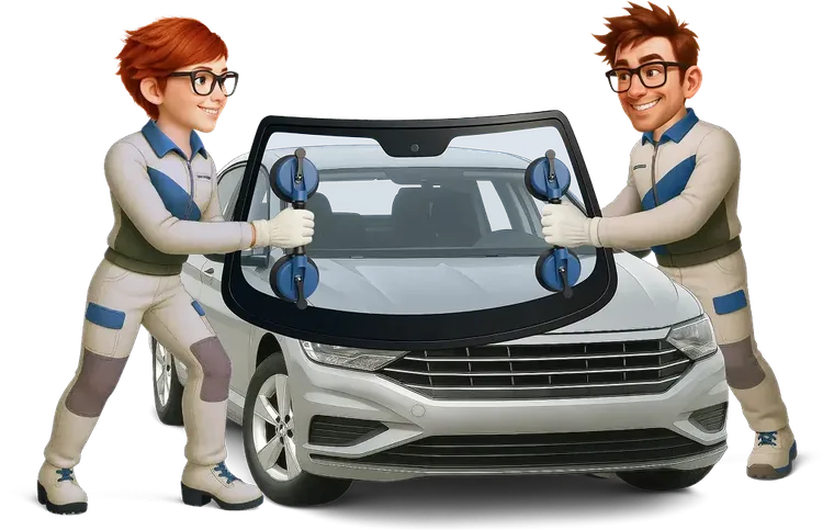 Mara und Roy beim Scheibentausch